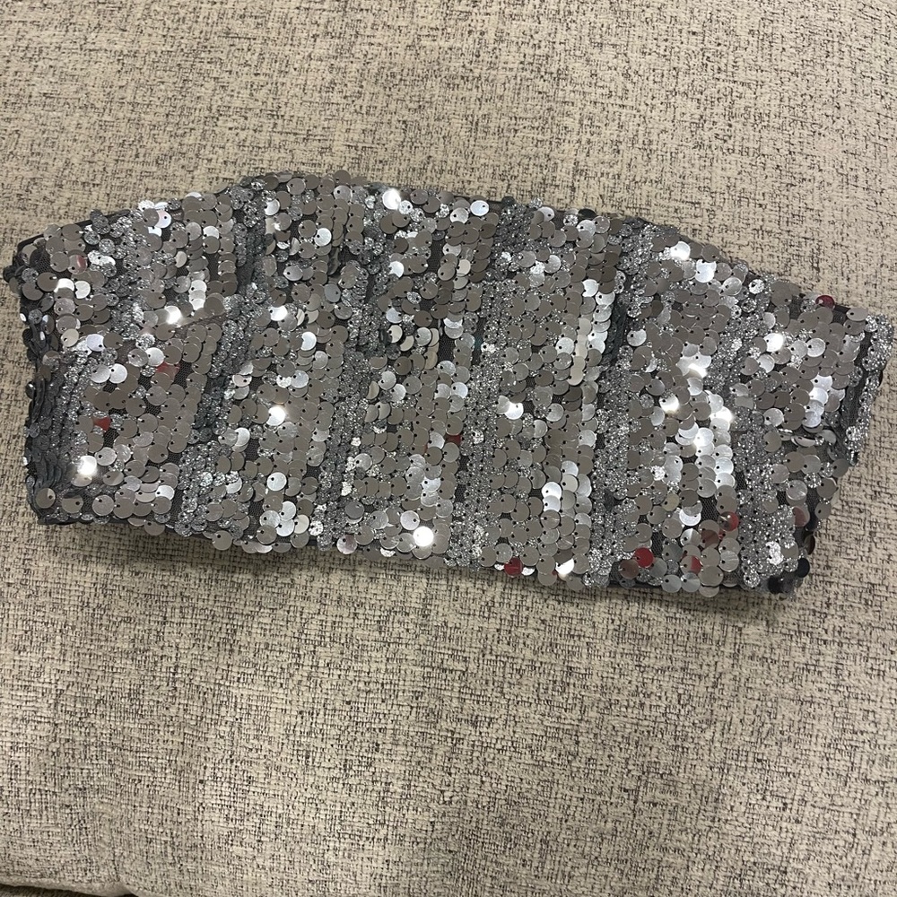 MICHAEL COSTELLO x REVOLVE SEQUINED HARRIS TOP XS silver